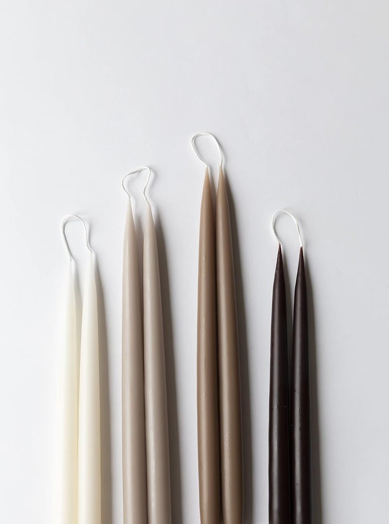 Kunstindustrien ® Taper Candles – Set of 4, 13.8" – Made in Denmark, Long Burning Candles 15h, Unscented Candlesticks – Elegant Tall Candles for Weddings, Dinners & Home Decor (Chocolate Brown) - Image 3